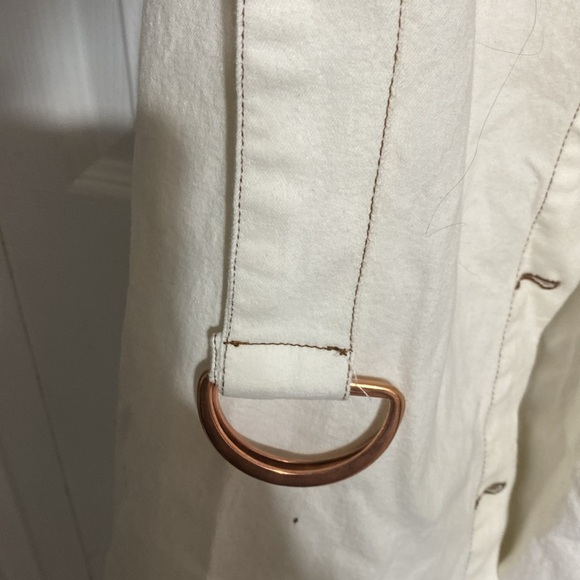 Ashley Stewart cotton womans cream belted Button-Up Jacket size 26/28 - Picture 10 of 13